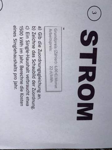 Mathe Aufgabe Schule Mathematik Strom