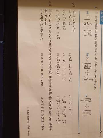 Matheaufgabe Mittelpunkt Vektoren Schule Mathe Mathematik