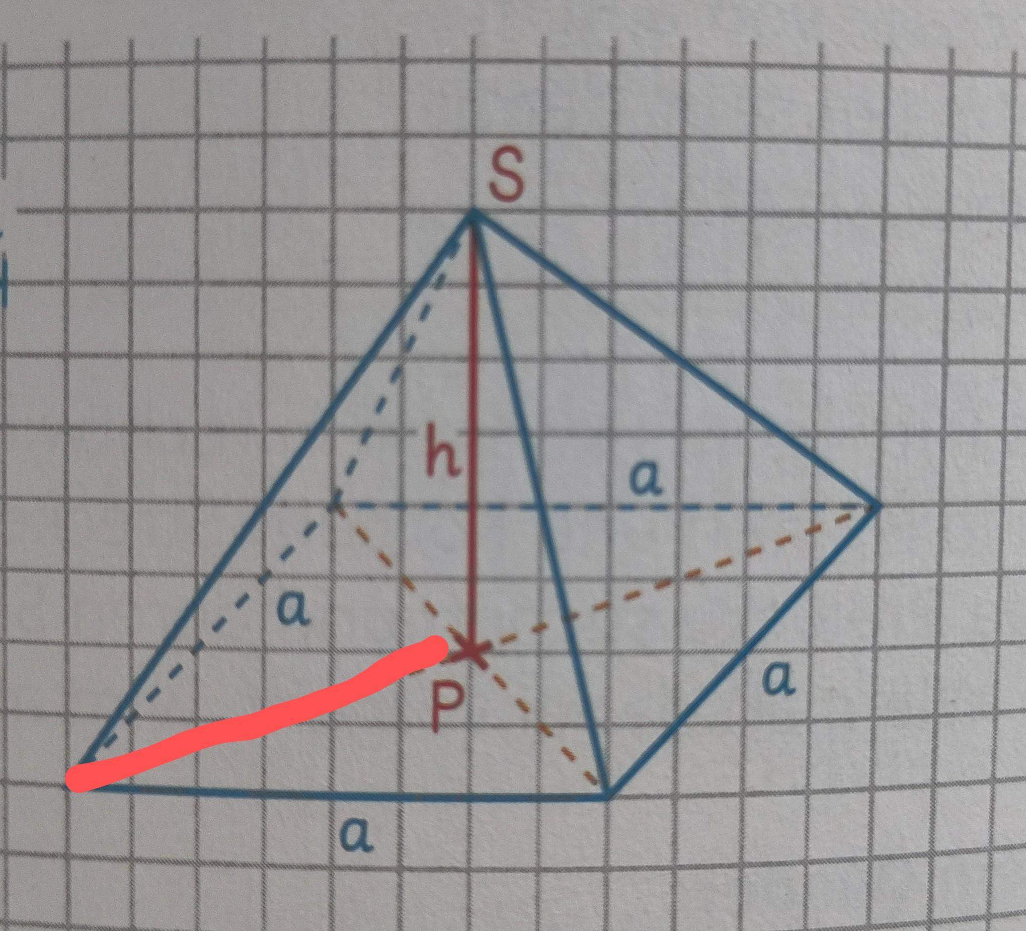 Mathe Diagonale bei Pyramide berechnen? (Formel, Satz des Pythagoras)