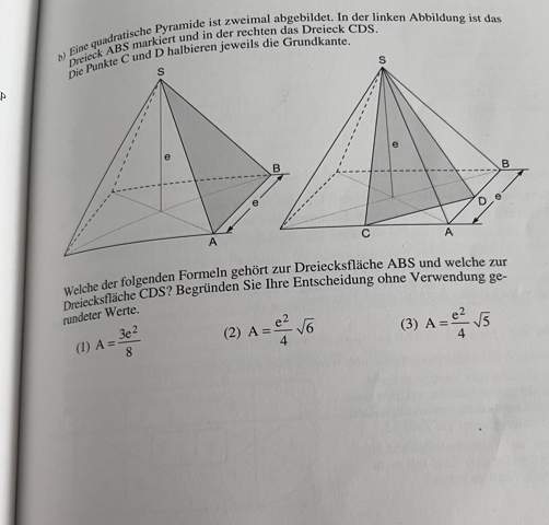 Mathe Dreiecksflächeninhalt in einer Pyramide?