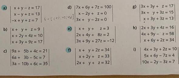 Mathe Hilfe drei Lineare Gleichungen mir 3 Variablen?