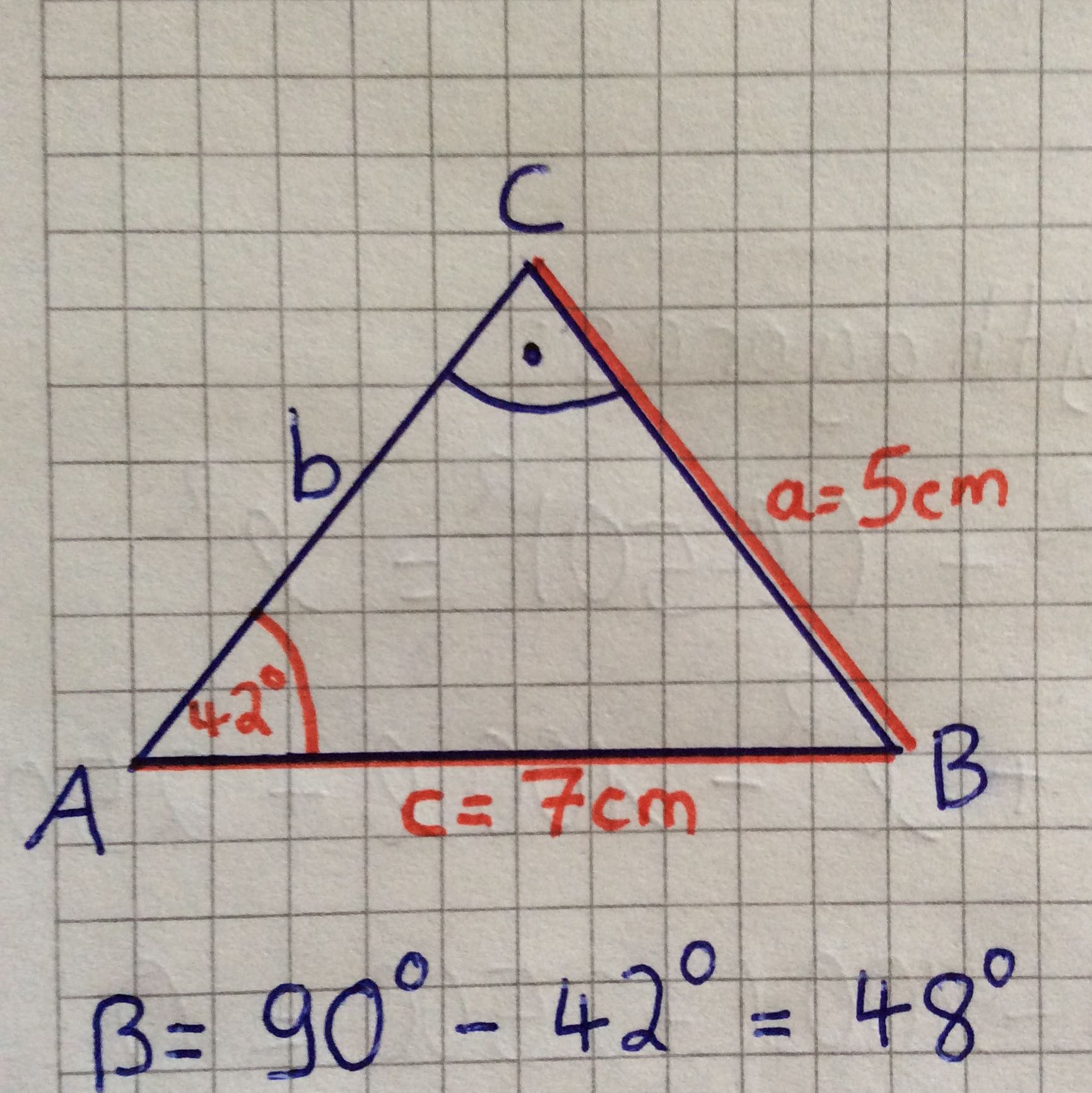 Mathe Wie Berechne Ich Die Seite B Sinus Cosinus Tangens