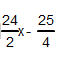 +(25/2)x und -(1/2)x zusammen gezählt. - (Mathe, Mathematik, Bruch)