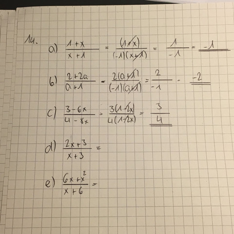 (Aufgabe d & e) - (Mathe, Bruch)