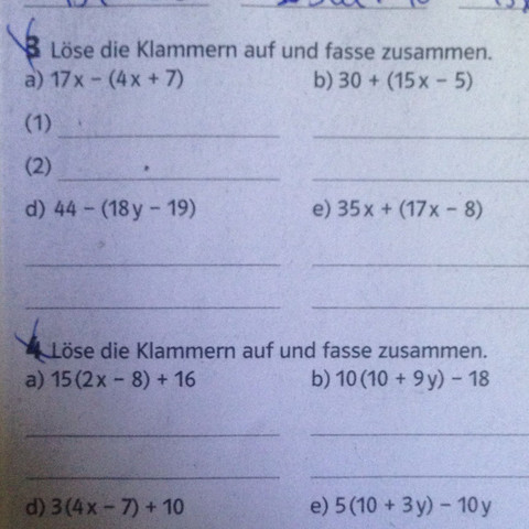 Mathematik Klammer auflösen und rechnen - (Mathe, matik)