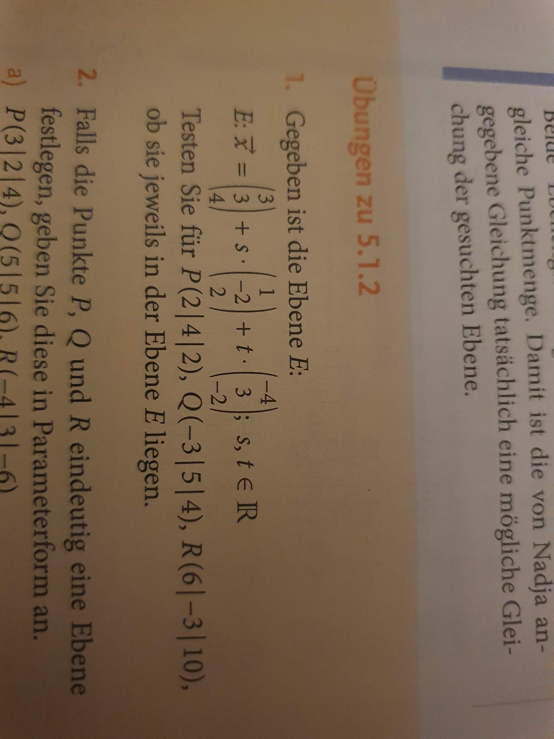 mathematik punkt auf ebene? (Schule)