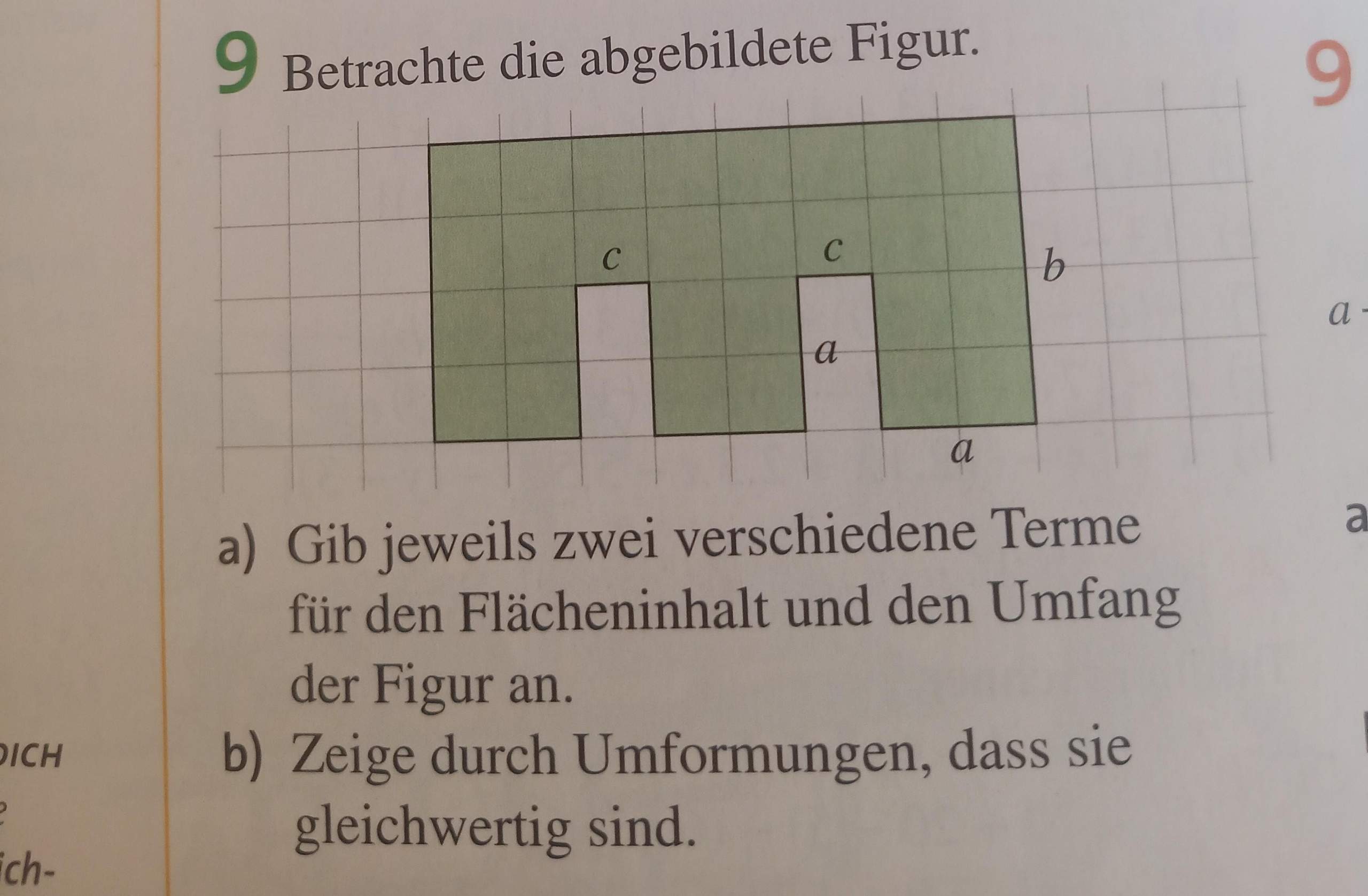 Mathematik? Terme für Flächeninhalt und Umfang? (Schule, Körper, rechnen)
