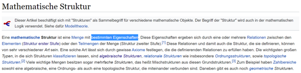 Mathematische Struktur, was meint Wiki mit ,,Eigenschaften"?