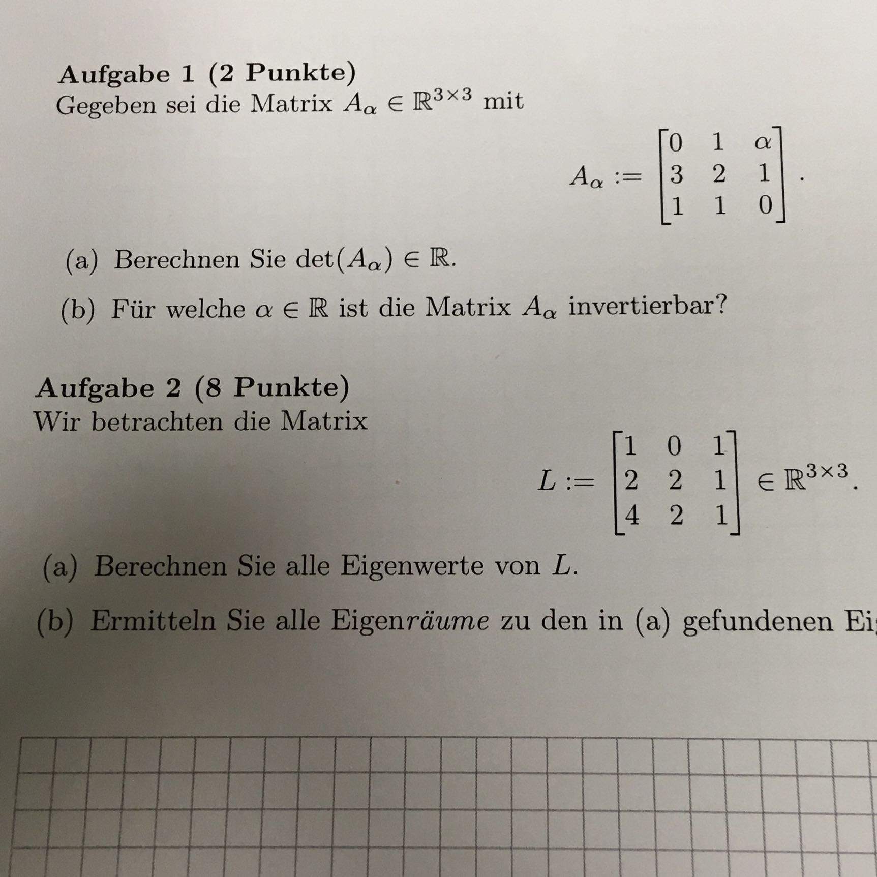 Nicht Invertierbare Matrizen Finden? (Schule, Mathematik – GCHJ