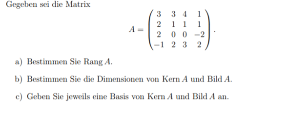 Matrix, Rang, Kern, Bild? (Computer, Mathematik)