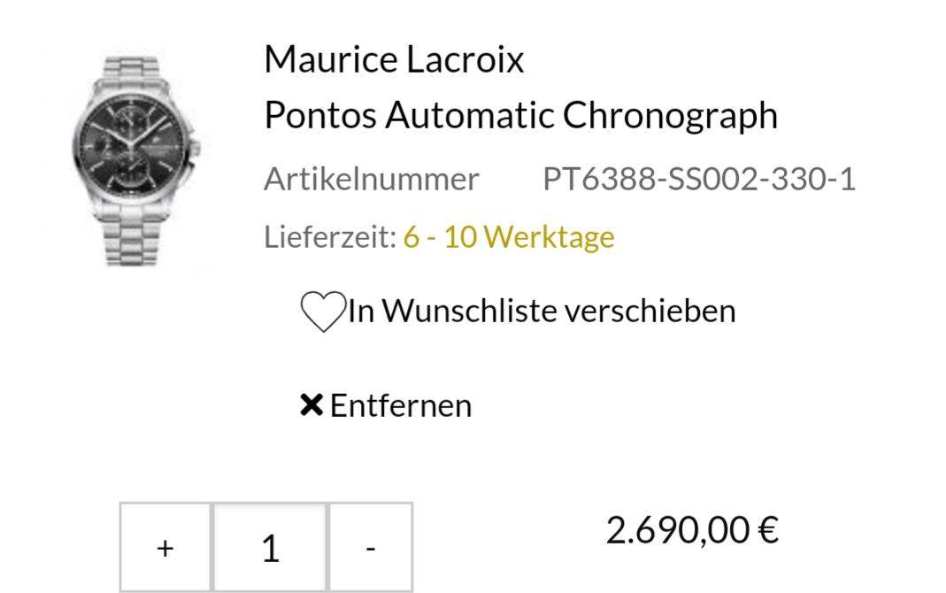 Maurice Lacroix wertstabil Uhr Uhrwerk Uhrenmarke