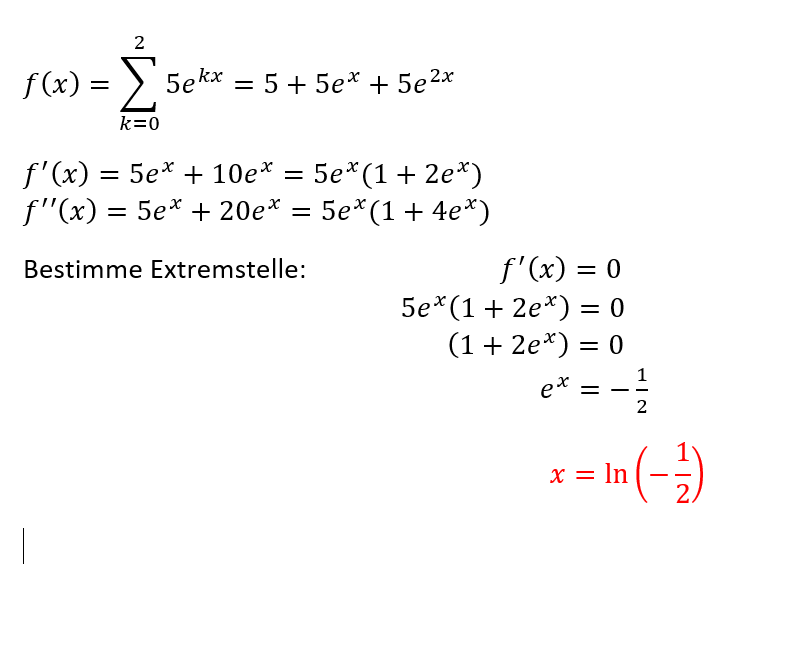 Maximum einer e-Funktion berechnen? (rechnen, Gleichungen, Mathematiker)