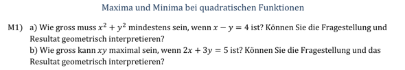 Maximum und Minimum bei quadratischen Funktionen?