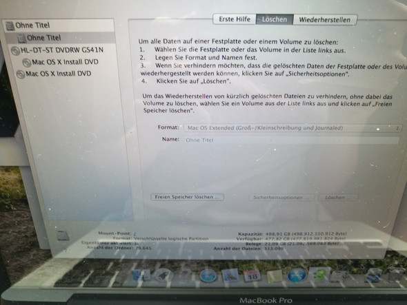 Mcbook Ohne Titel Festplatte Loschen Computer Technik Spiele Und Gaming