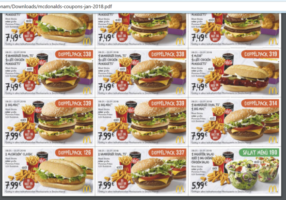 McDonalds Gutschein ausdrucken: Welches Format? (Computer)