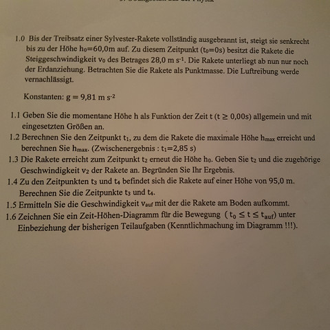 Übungsaufgabe - (Schule, Physik)