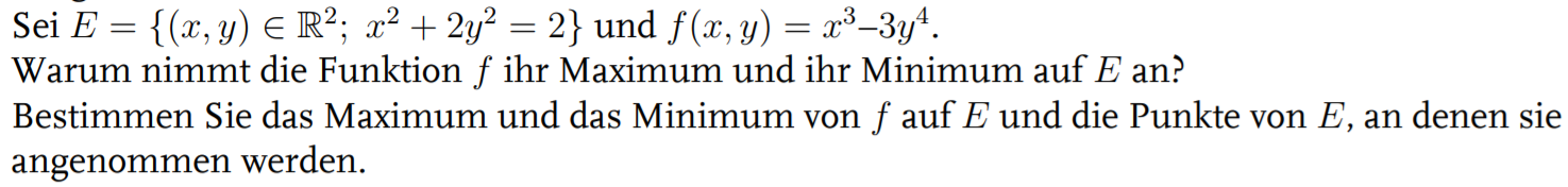 Mehr. Dim. Analy. Maximum und Minimum mit Punktmenge bestimmen ...