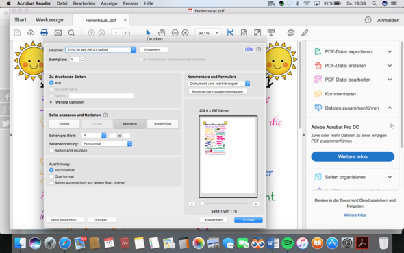 Mehrere Seiten Auf Einer Seite Mit Macbook Drucken Pdf