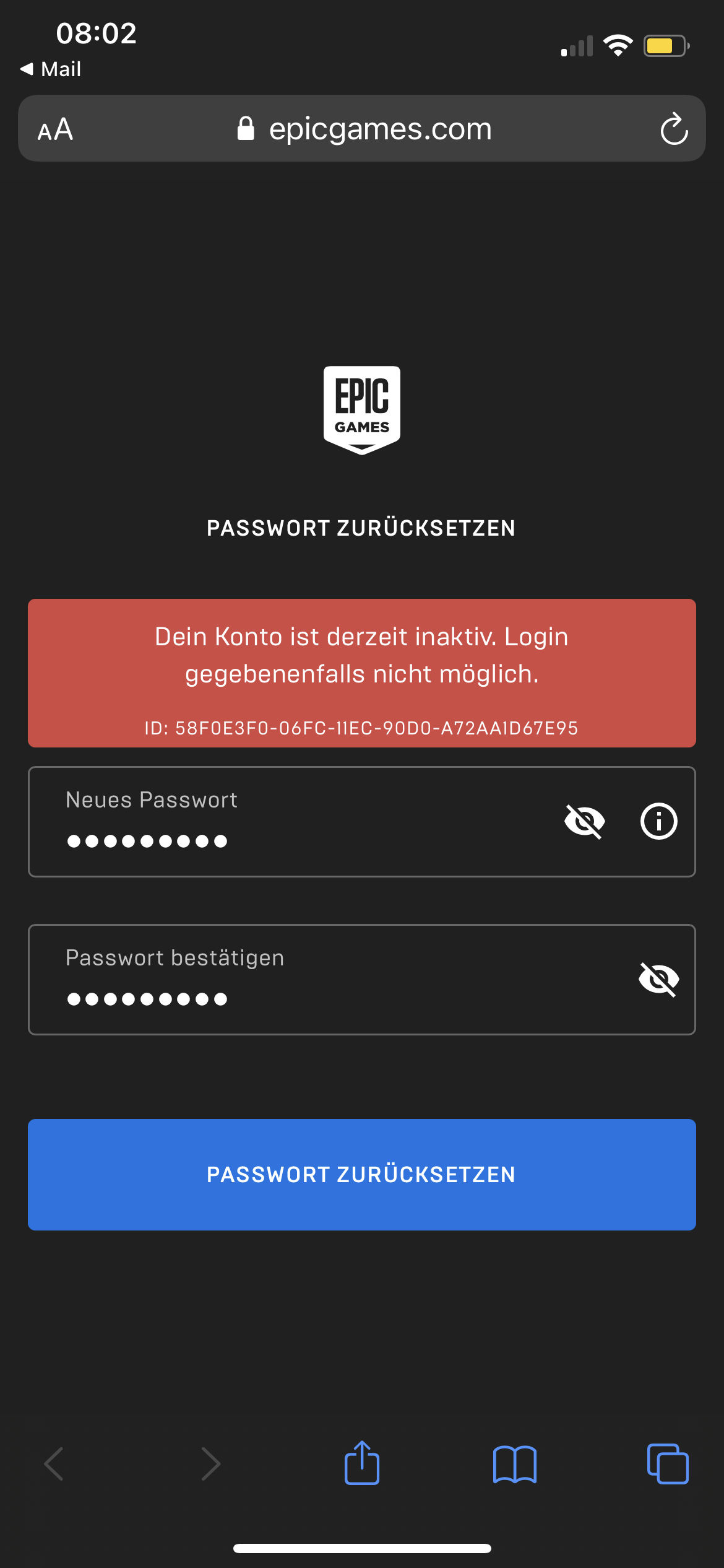 Mein epicgames account ist inaktiv brauche dringend hilfe? (Computer,  Technik, Spiele und Gaming)