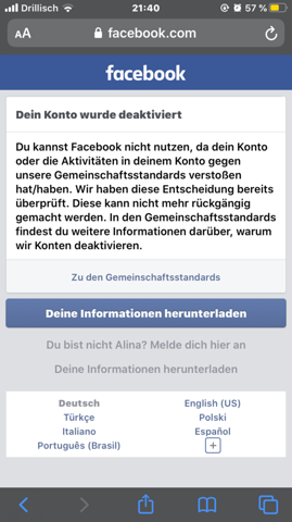Facebook mein deaktiviere account ich wie Ein deaktiviertes