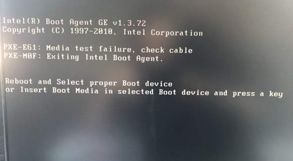 Mein System bootet nicht mehr (PXE-E61; PXE-M0F) - Was kann ich tun?