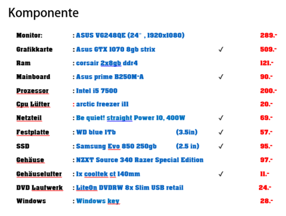 Meine Konfiguartion - (PC, Gaming PC, PC-Konfihuration)