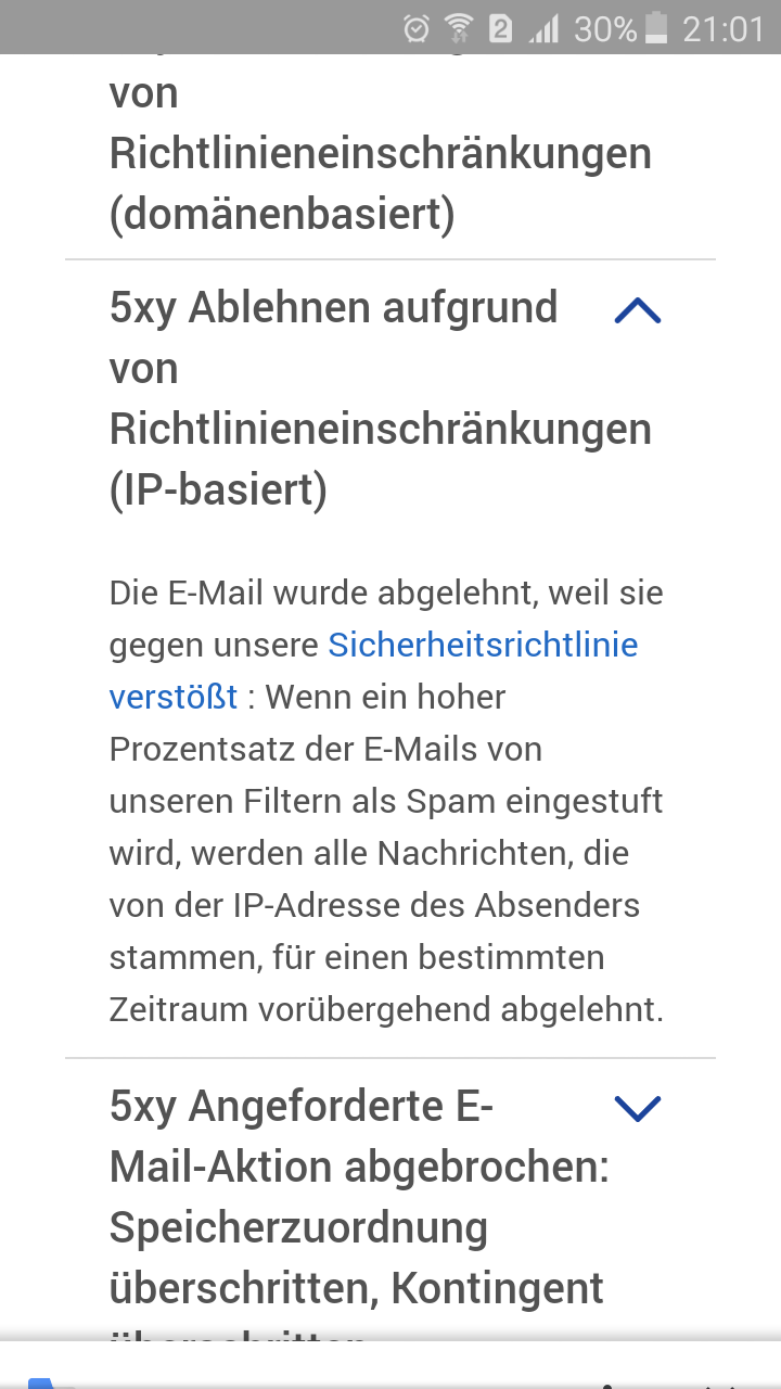 e mail antworten geht nicht