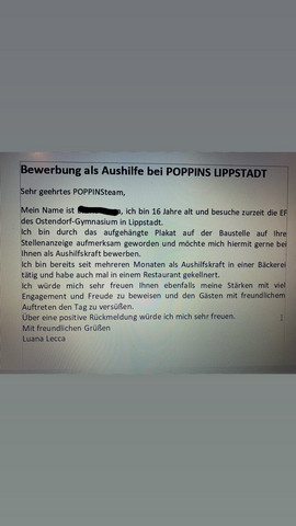- (Job, Bewerbung, Meinung)