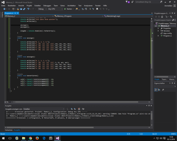 Zweiter Teil - (Programmieren, Informatik, CConsole)