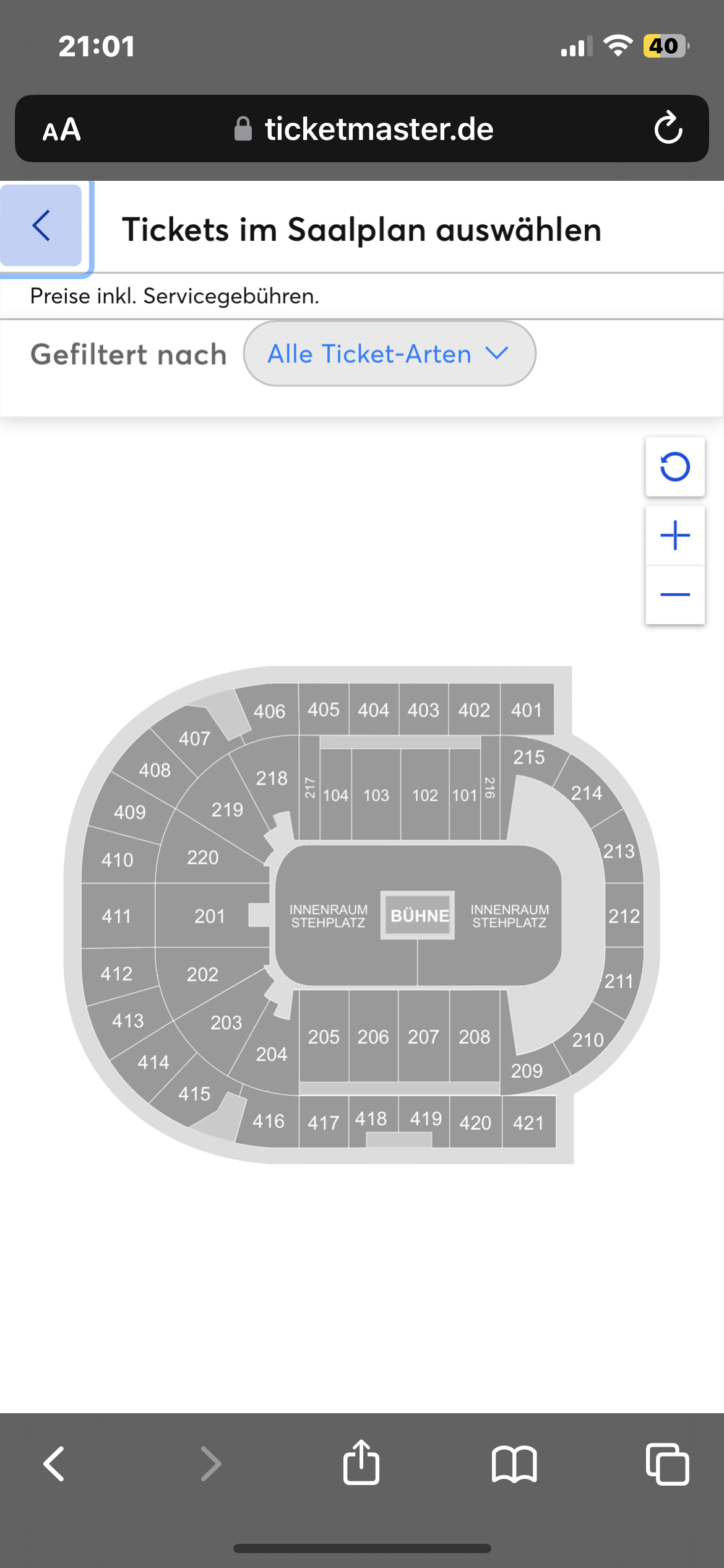 Block 401 O2 Mercedes Benz Arena/ Uber Arena, wie ist die Sicht aus Block 401 ...