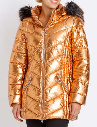 Metallisch Glanzende Jacke In Orange Schon Oder Nicht Schon Frauen Mode Kleidung