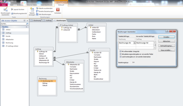 Microsoft Access Beziehungen Andern Statt 1 N 1 1 Computer Programmieren It