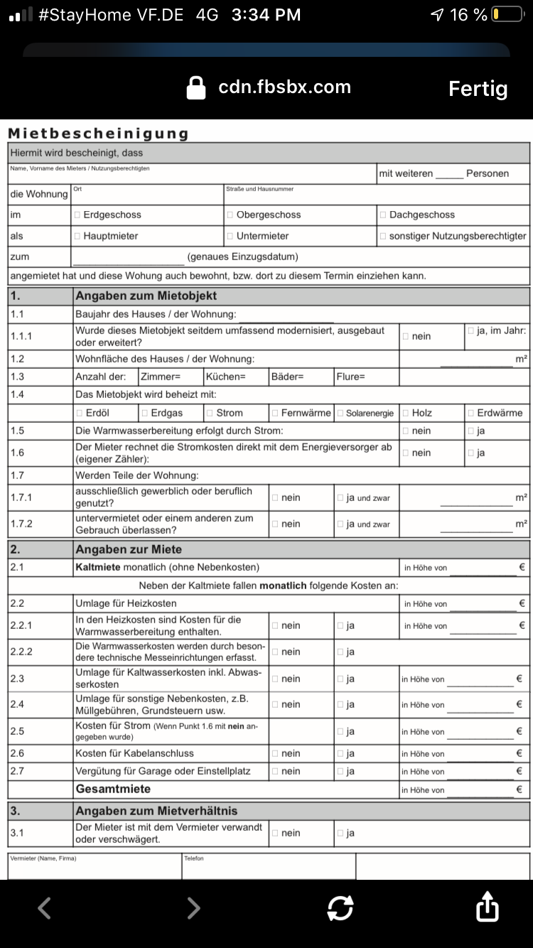 Mietbescheinigung vollständig ausfüllen oder könnte man was weglassen? (Hartz IV, Antrag stellen)
