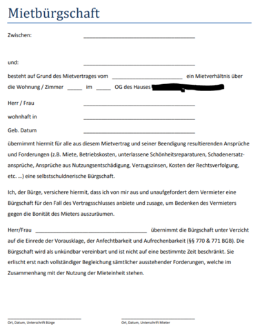 Mietbürgschaft schufa Mietbürgschaft schufa