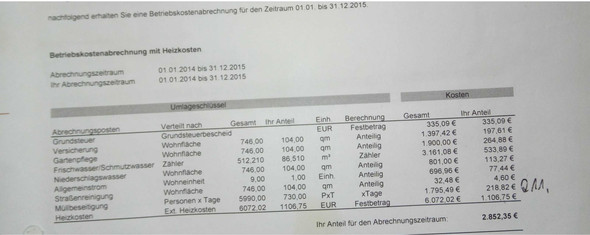 Mietnebenkosten - Schlüssel   Grundsteuer? (Mietrecht, Miete, Nebenkosten)