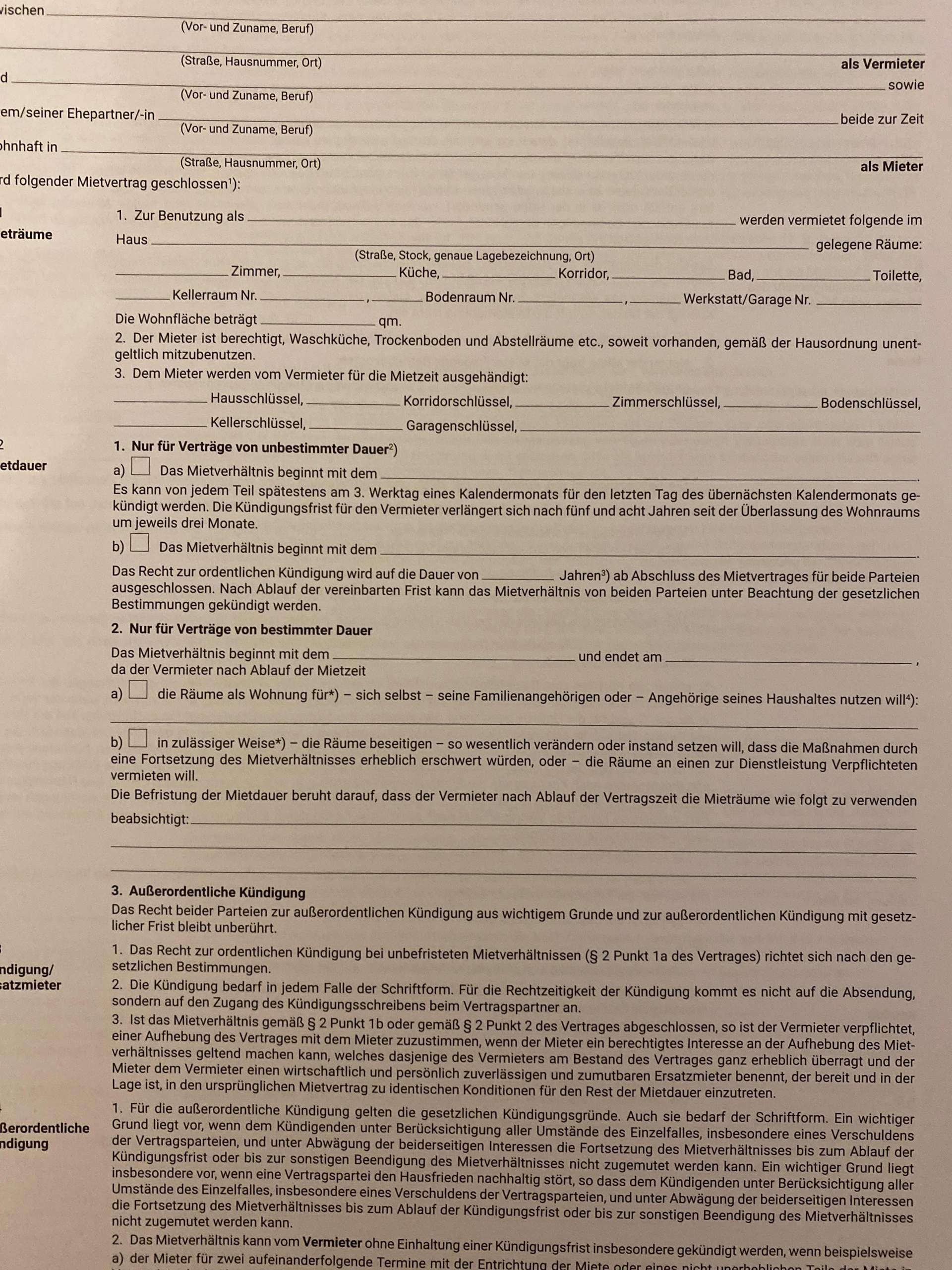 Mietvertrag , ausfüllen? (Recht, Wohnung, Hartz IV)