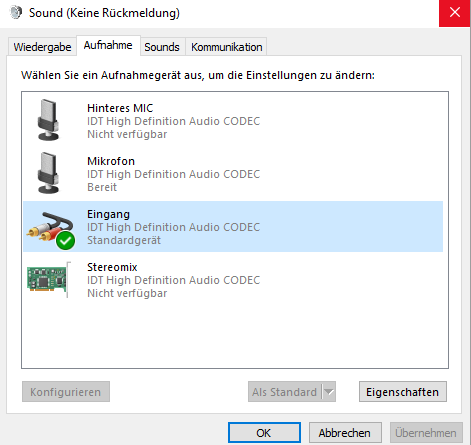Sounds Aufname - (PC, Windows 10, Mikrofon)