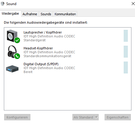 Sounds Wiedergabe - (PC, Windows 10, Mikrofon)
