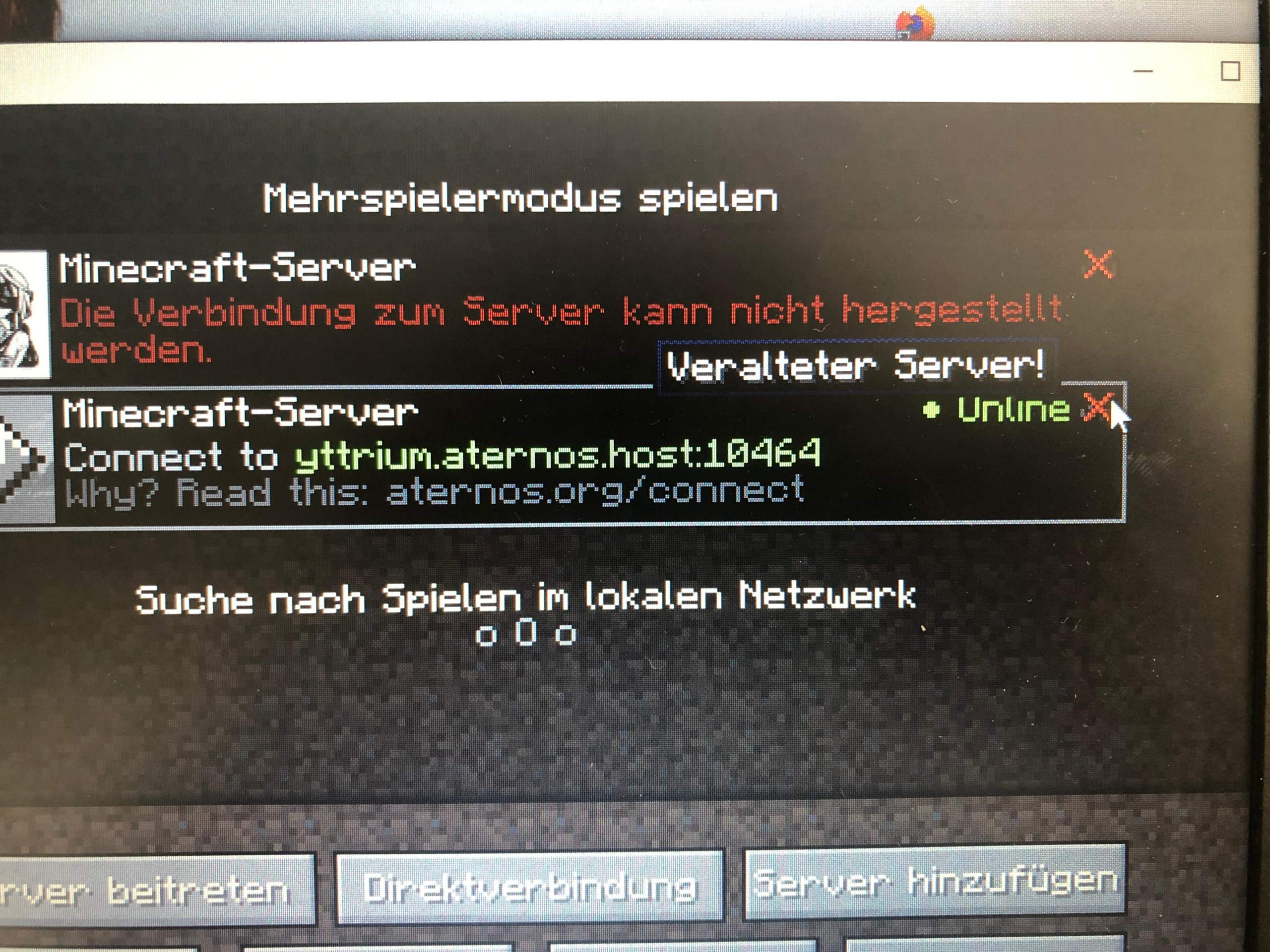 Minecraft Aternos Server veraltet? (Computer, Spiele und Gaming)