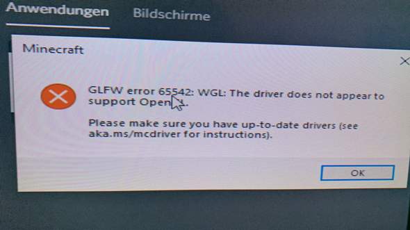 Minecraft Auf Windows Glfw Error Kann Mir Bitte Jmd Helfen Computer Technik Spiele Und Gaming