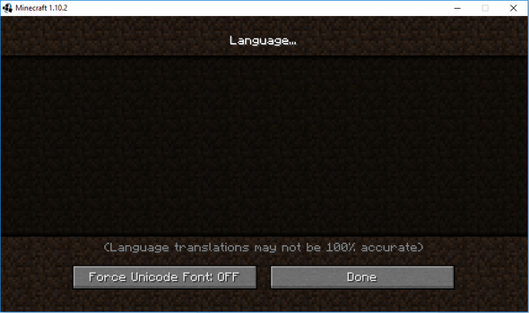 Die Sprachen. "Force Unicode Font" ändert nur die Schriftart. - (Computer, Minecraft, Sprache)