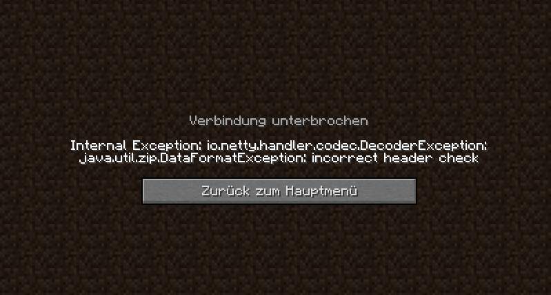 minecraft internal exception io.netty.handler.codec.decoderexception ...