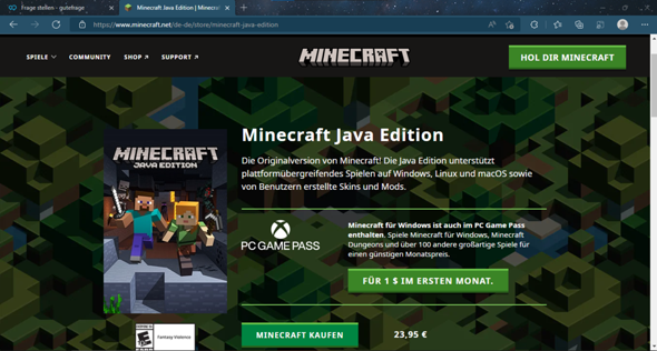 Minecraft Java Edition auf XBOX Series S?