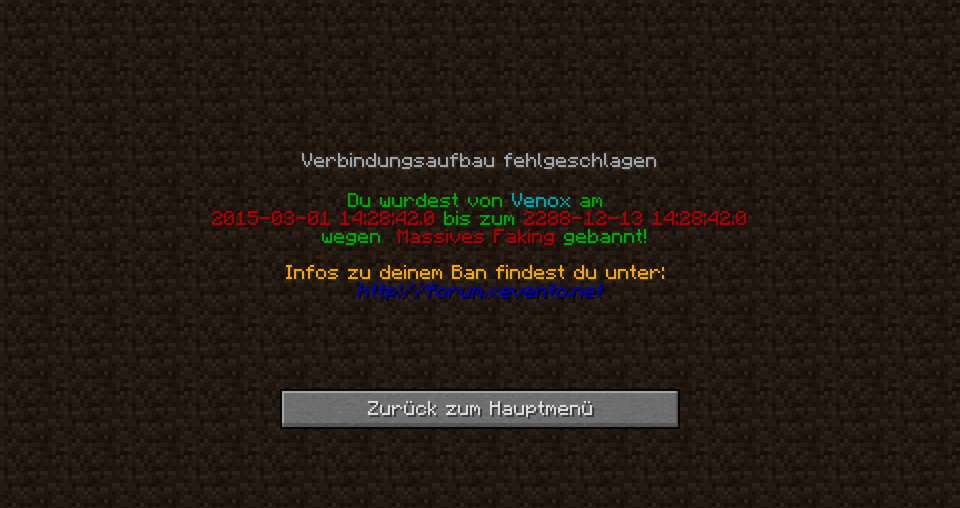 Minecraft: KLann ich einen Perma-Ban mit einem  Minecraft: KLann ich einen Perma-Ban mit einem