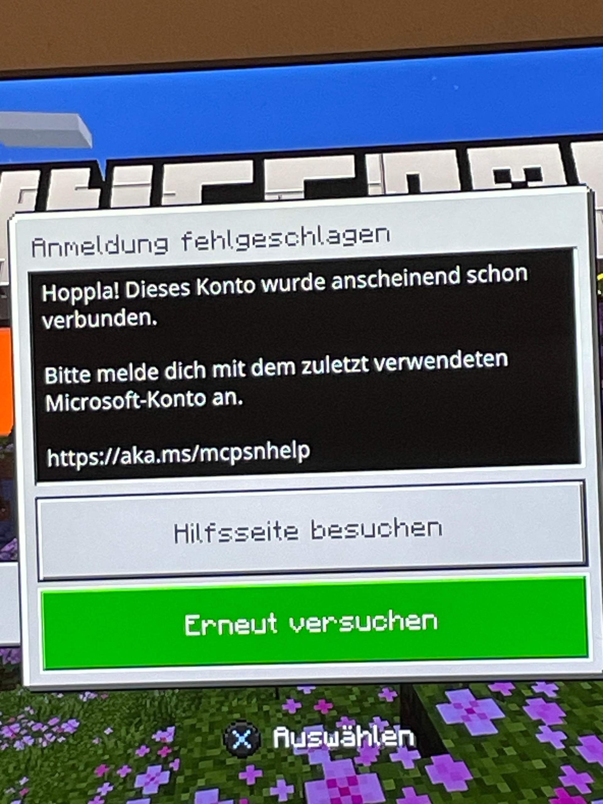 Minecraft login problem? (PlayStation 4, PlayStation, Minecraft Server)