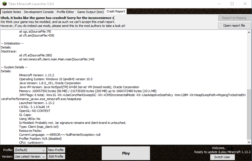 Minecraft Opengl Error Beim Starten Computer Technik Pc Minecraft Opengl Error Beim Starten Computer Technik Pc