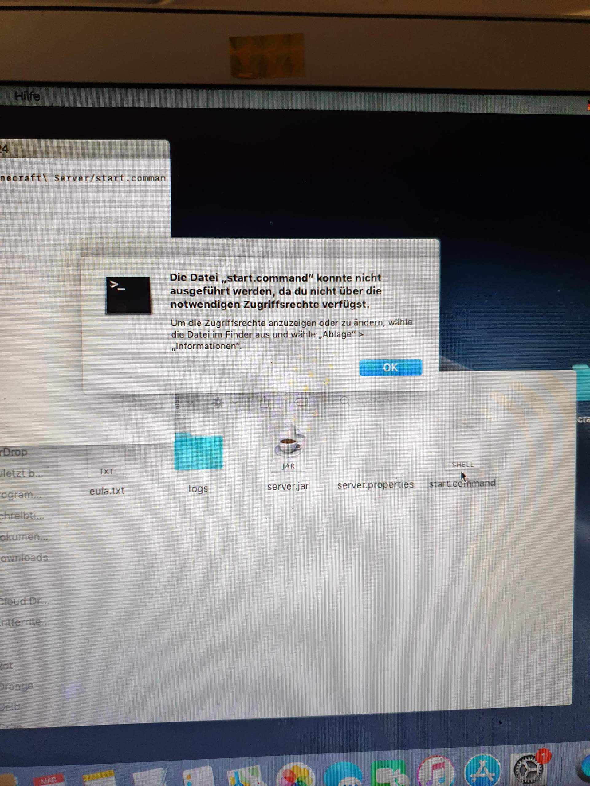 Du Hast Leider Keine Berechtigung Um Diesen Inhalt Abspielen Minecraft Server Shell /Terminal sagt keine Berechtigung? (Computer