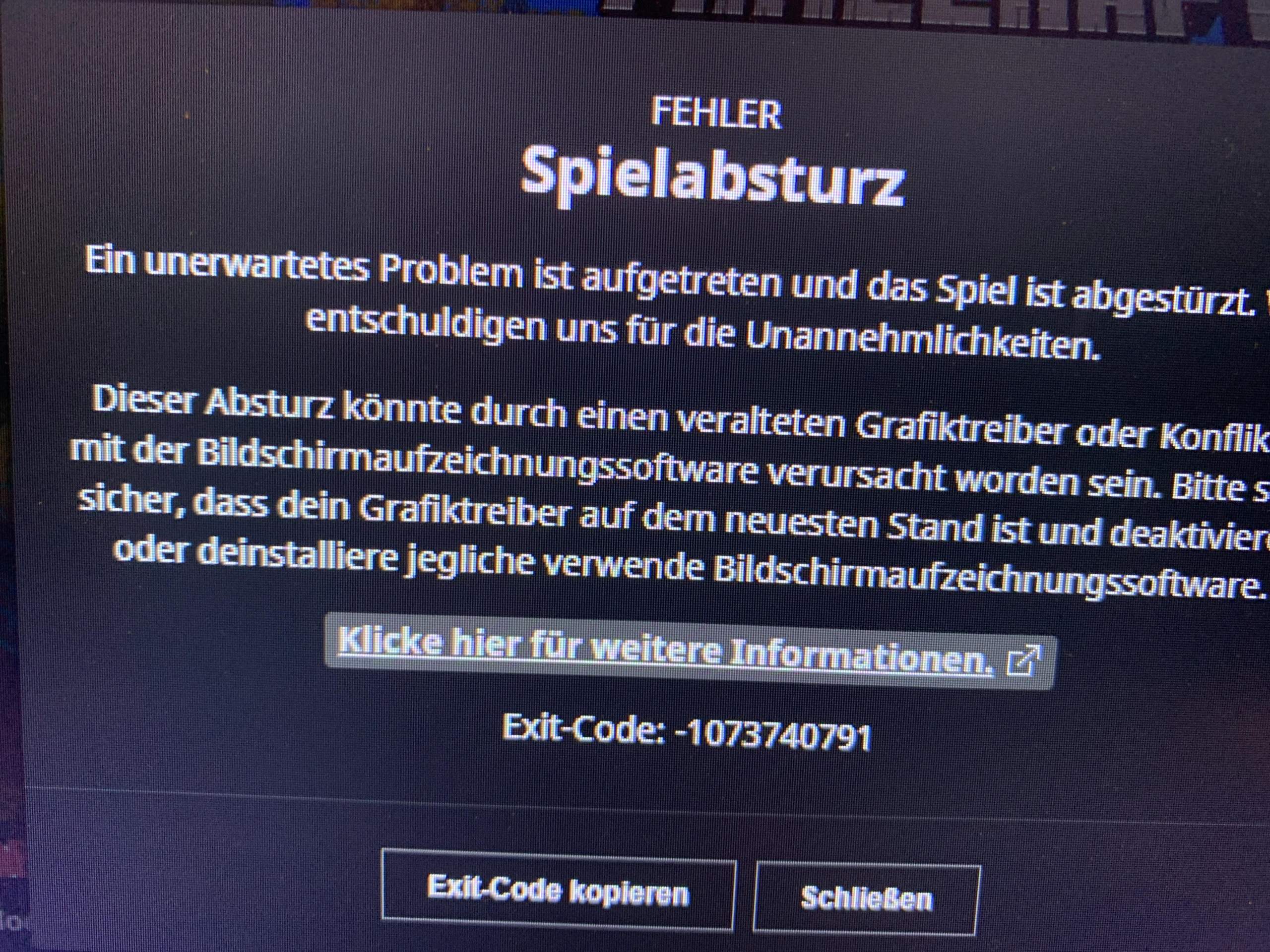 minecraft stürzt immer wieder ab? (PC, Java, Spielabsturz)