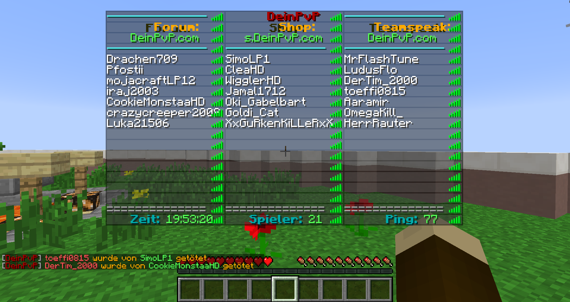 [Minecraft] Suche Plugin mit dem man im Tab sachen schreiben kann