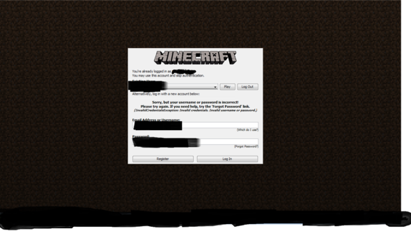 Hier steht das ganze nochmal vlt kann mir jemand so helfen. - (Minecraft, Passwort, einloggen)